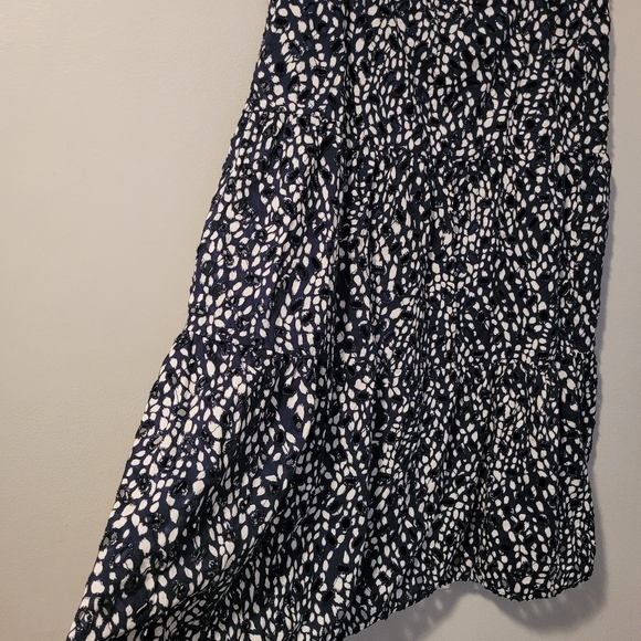 SimplyVera Vera Wang Women's XXL navy blue white tiered eyelet lace skirt cotton - Picture 7 of 12